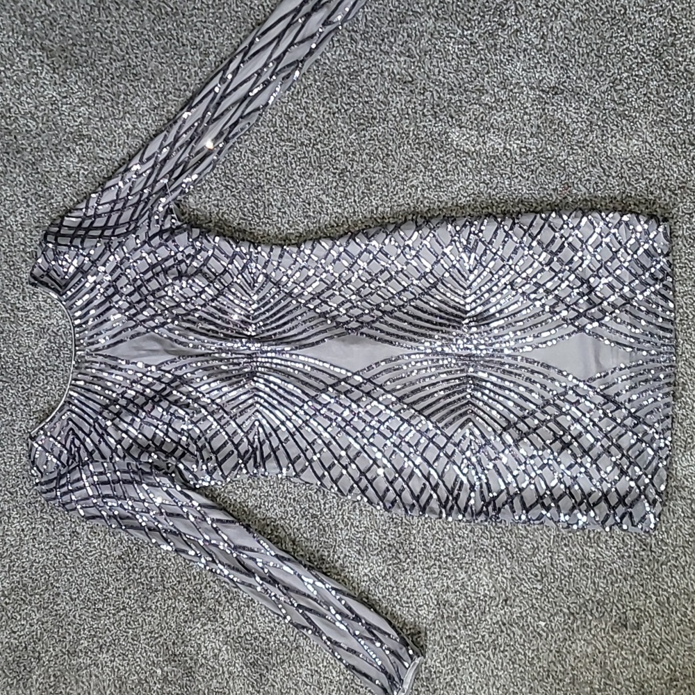 Silver Sequin Dress
